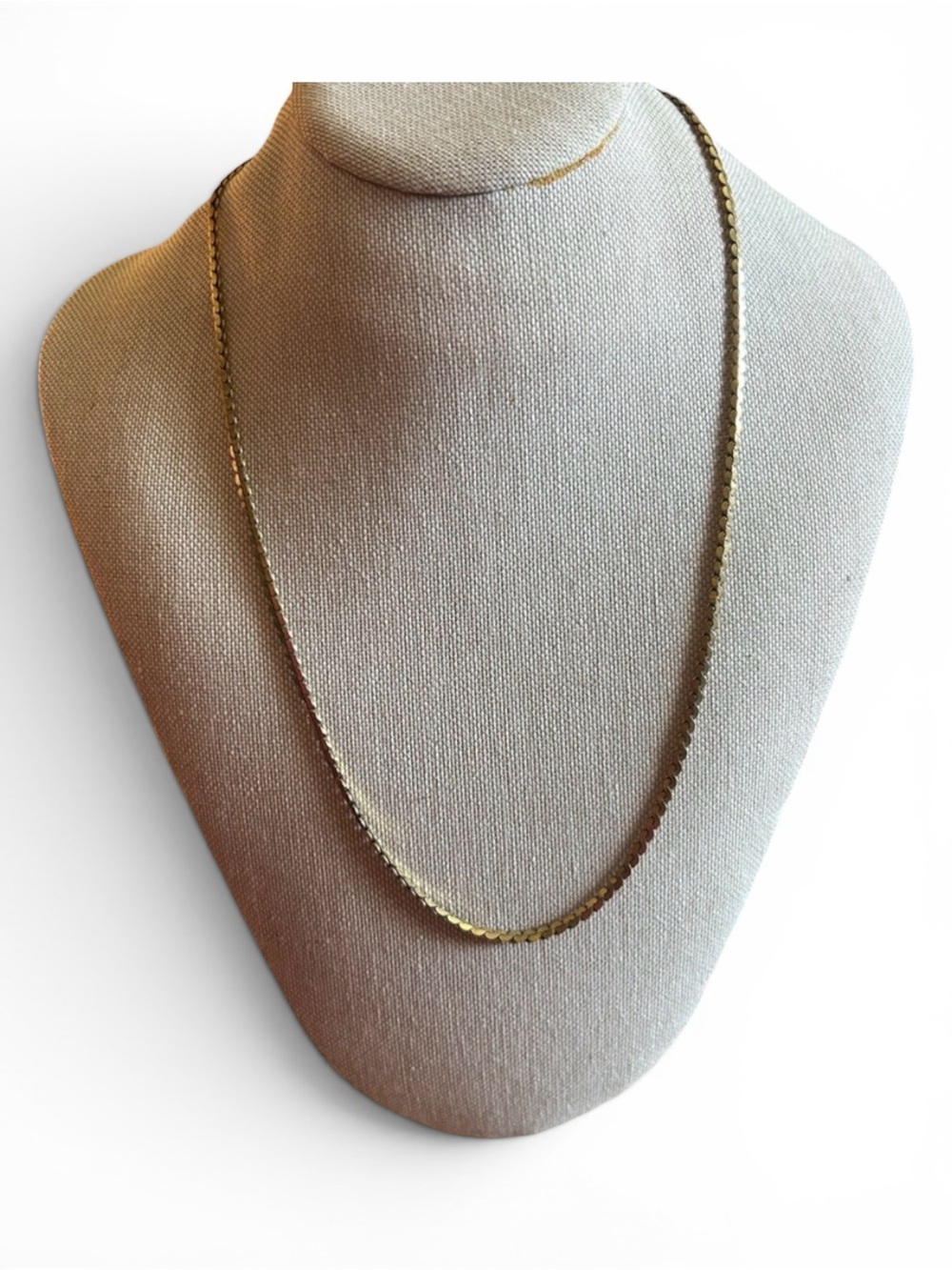 Vintage Signed MONET Gold Tone 20" Flat Chain Necklace Lobster Clasp Hallmark ©